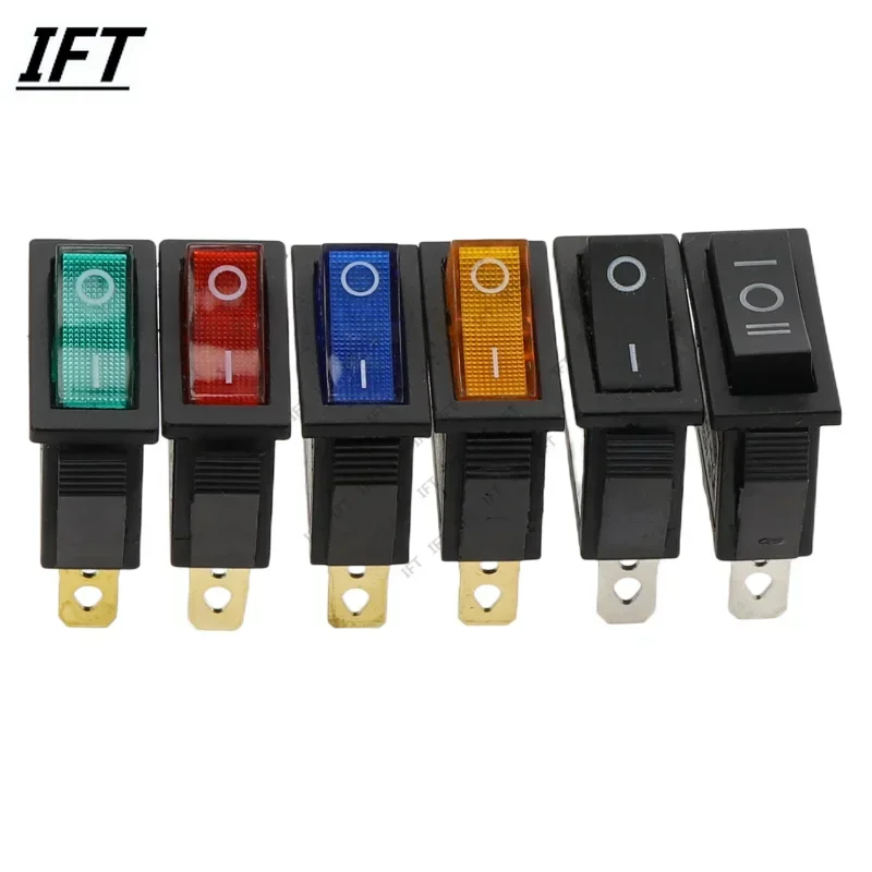 

10Pcs AC 250V/15A, 30x13.5mm Illuminated LED On/Off SPST 3 Pin 2 Position Mini Boat Rocker Toggle Switch Snap for Househould DIY