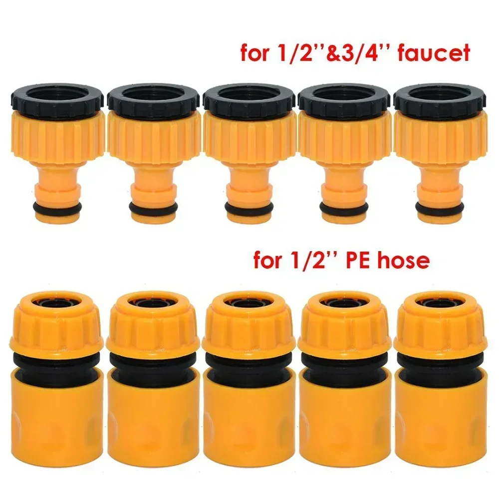 10 Buah 3/4 & 1/2 Inci Graden Hose Tap Threaded Connector Tap Adapter Quick Fitting Garden Irrigation Spray Tools