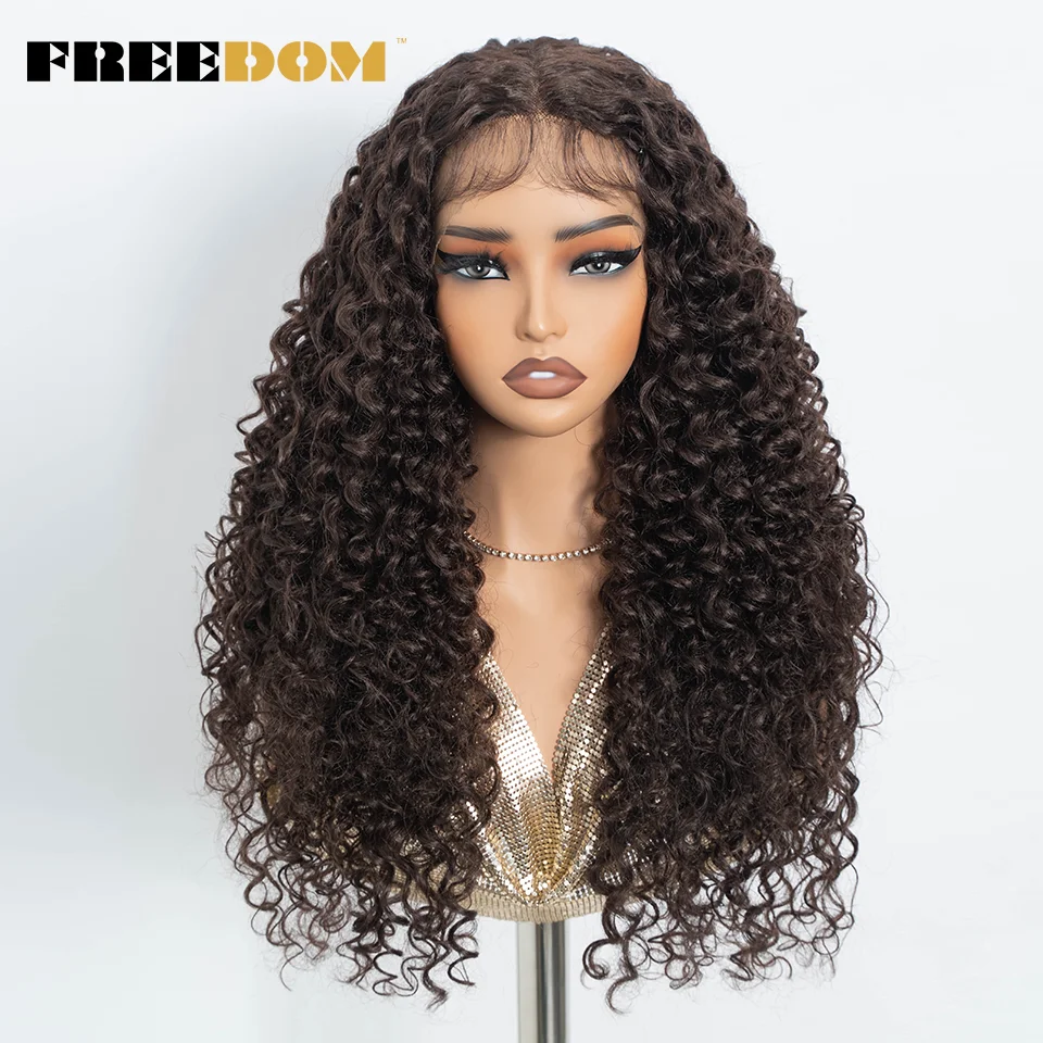 FREEDOM Synthetische Lace-Front-Perücken für Schwarze Frauen, Krause Lockige Lace-Perücke, 30 Zoll Ombre Blond Ingwer Lace-Perücke, Cosplay-Perücken – Detail 1