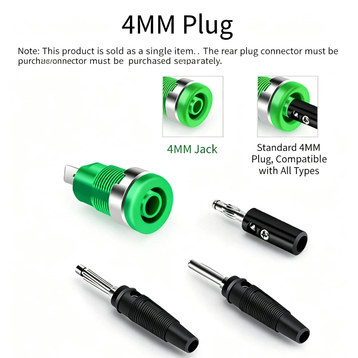 5pcs 4mm Banana Socket Panel Mount Banana Jack Φ12mm Hole Insulated Safety Banana Receptacle High Current Binding Post Connector