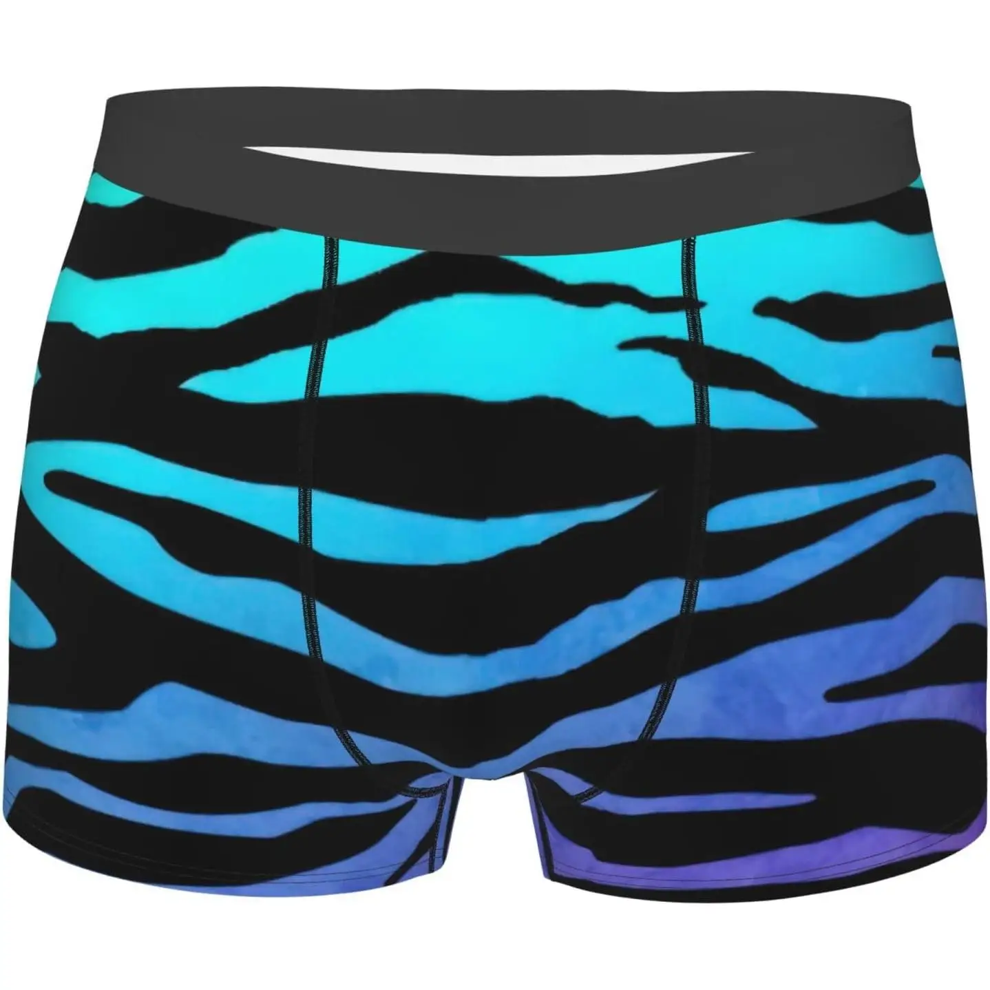 

Mens Purple Blue Green Camouflage Zebra Stripes Print Boxer Briefs Fit shorts Gents for Everyday Moisture-Wicking Fabric