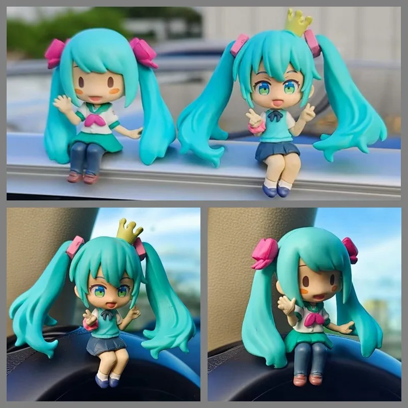 Anime Hatsune Miku Piapro 16th Anniversary 7cm Kawaii Doll Car Ornaments personaggio Pvc Model Toy Collection per regalo per bambini