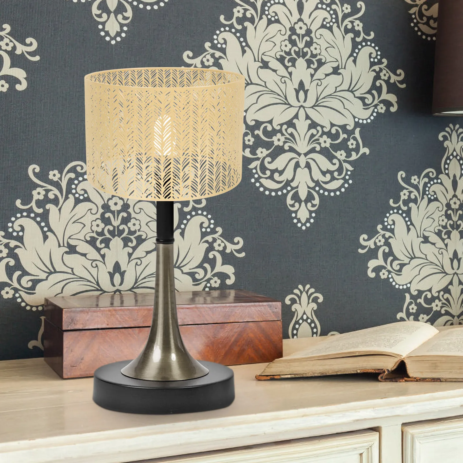 

Metal Lampshade Cylinder Light Pendant Shade Carving Hollow Decor Home Night Lamp Wedding Party Modern Style