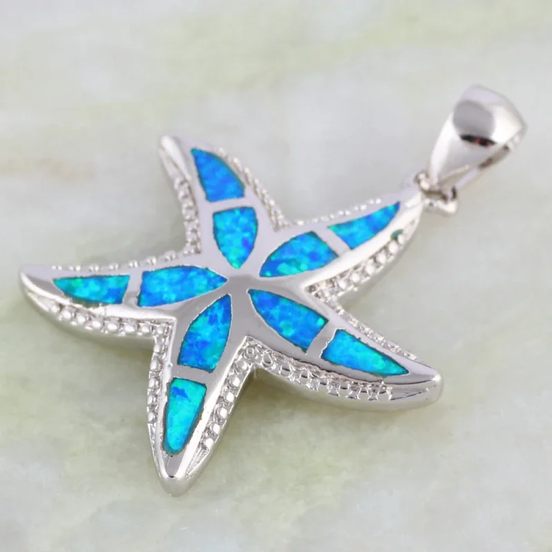 JLP984  Lovely Miniature Patrick Star Pendant  Necklace Opal Fine Jewelry for Women Gifts