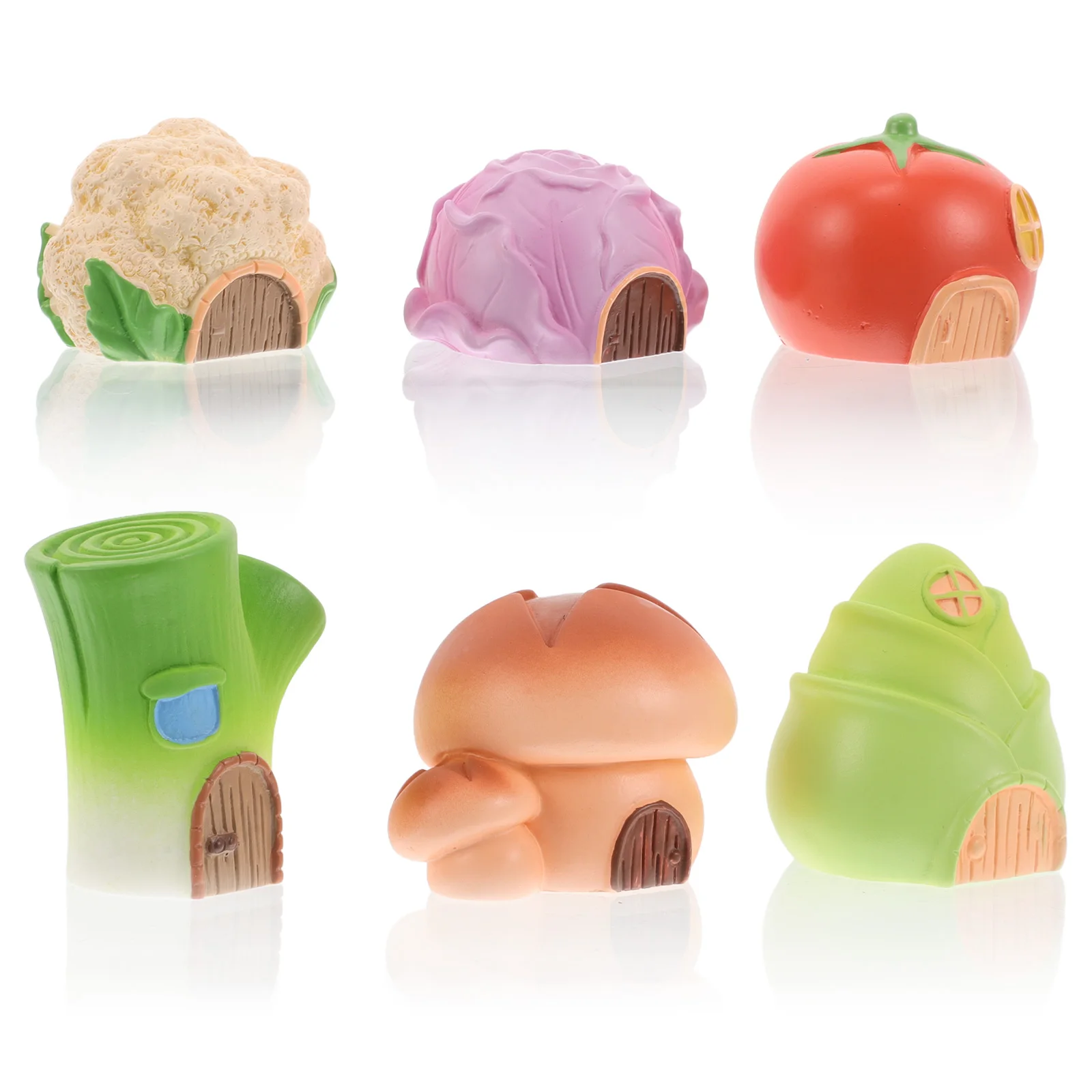 

6pcs Miniature Resin nament Garden Terrarium Decoration Landscape Accessories Fish Tank Bonsai Decor