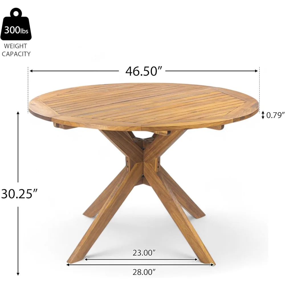 Teak Finish,Christopher Knight Home Stamford Outdoor Acacia Wood Round Dining Table
