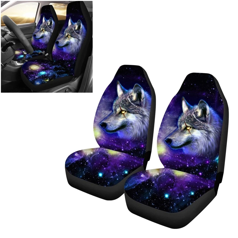 Car Seat Cover Universal Animal Wolf Printing Protectors Gifts For Men Boys