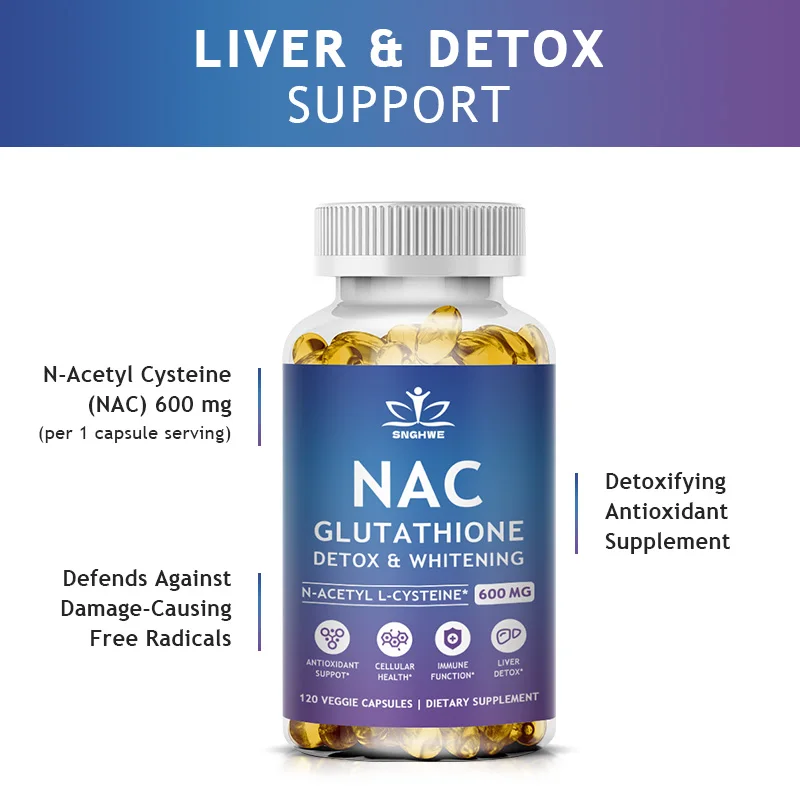 NAC-Capsules de N-acétylcystéine, immunisées, Séchinatives, anti-continuité de la santé, Glutathion, soja, sans OGM, sans évolu