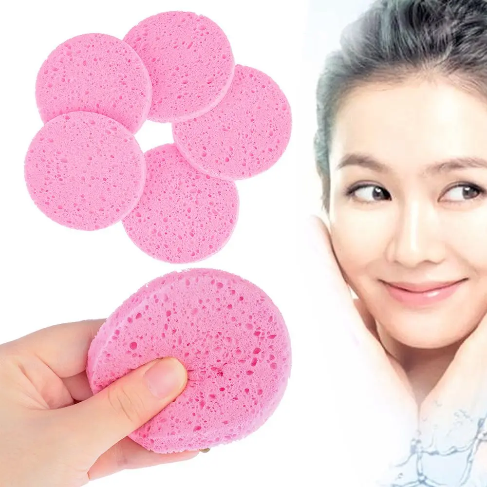 

5Pcs Portable Skin Care Exfoliator Cleansing Sponge Compress Puff Face Wash Pad Body Facial Cleaner