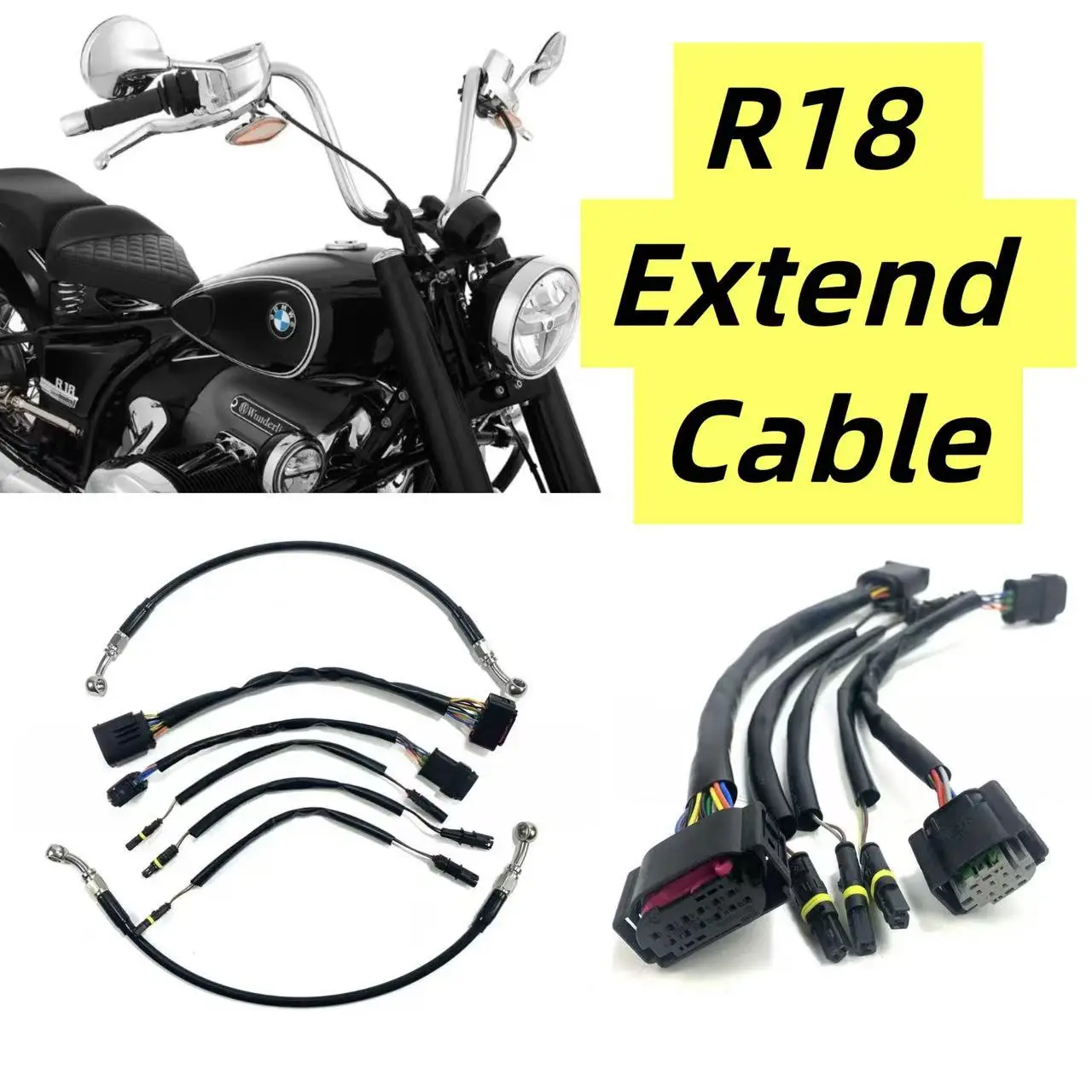 

R18 Extension Cable Motorcycle Clutch Line Brake Oil Pipe Cable Pipe Power Cable Extend Handlebar For R18 Classic R18B 100 Years
