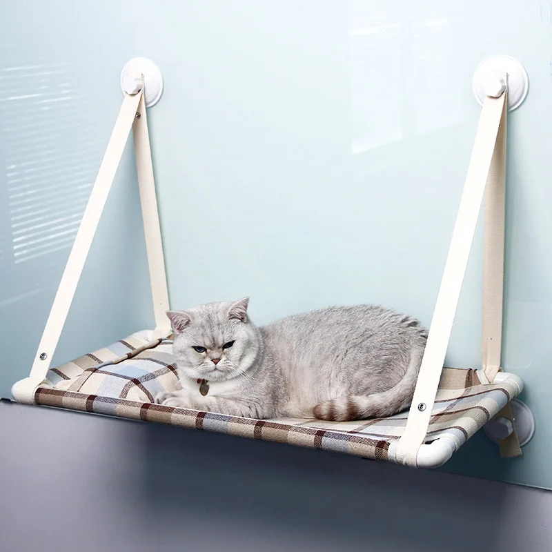 New Suction Cup Cat Hammock Balcony Windowsill Sunbathing Cat Bed Household Pet Window Perch For Kitten Rest