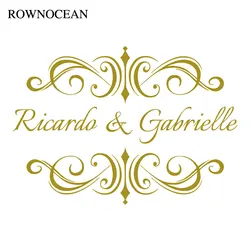 ROWNOCEAN Custom Dance Floor Decal Personalized Name Vinyl Sticker For Wedding Monogram Letters Dance Floor Decoration 4491