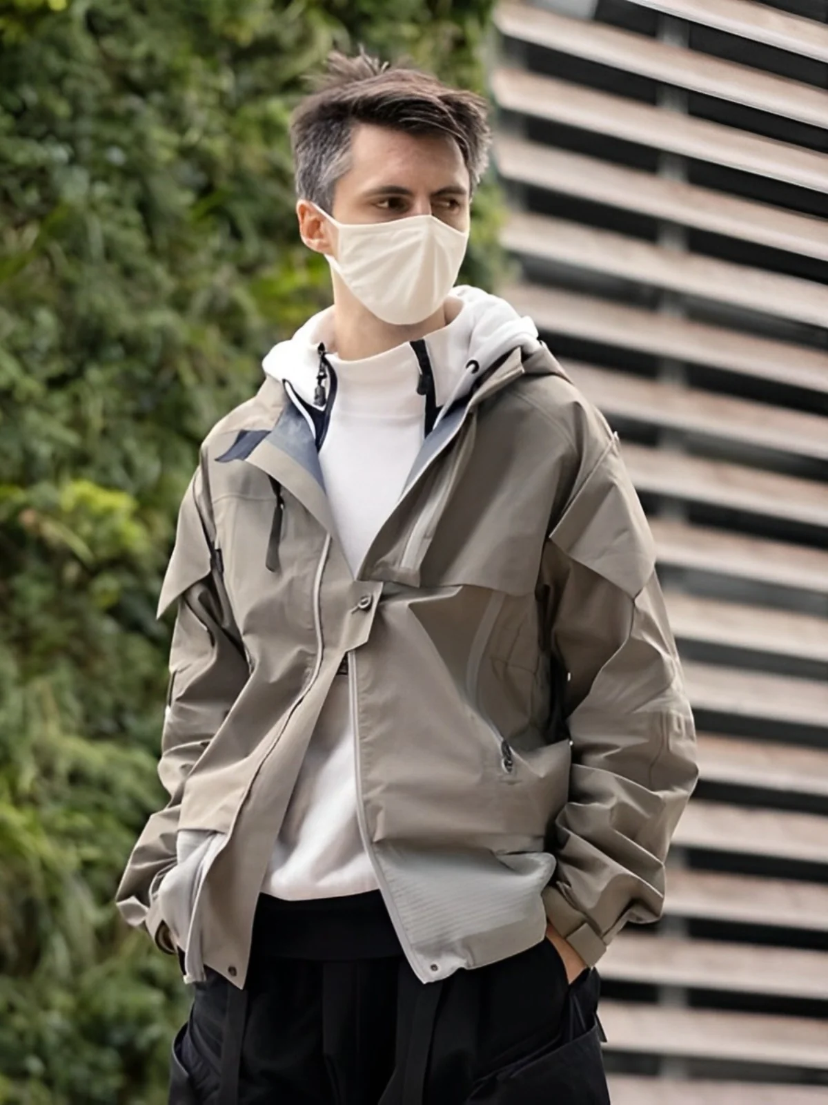 NJWN J16GT Men's Skiing Climbing Jacket Windproof Waterproof Hooded  Design Polyester Fiber Long Sleeve Four Seasons ...