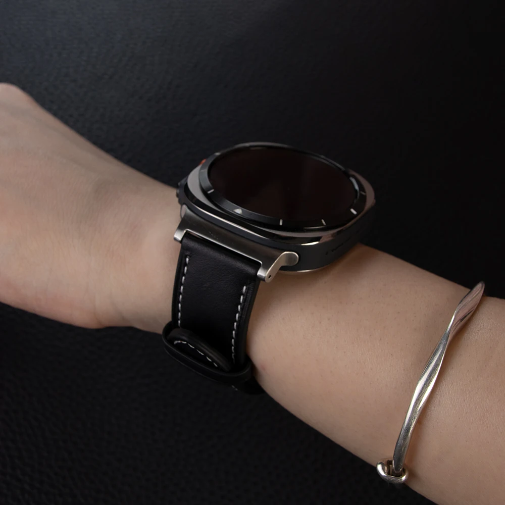 For Samsung Galaxy Watch Ultra 47mm Band Vintage Leather Bracelet Wristband For Samsung Galaxy Watch 7 47mm Business Strap