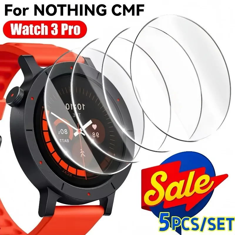 

5-1 шт. Защитная пленка для экрана для NOTHING CMF Watch 3 Pro, закаленное стекло, ультратонкая защитная пленка с полным покрытием, 9 часов, аксессуары