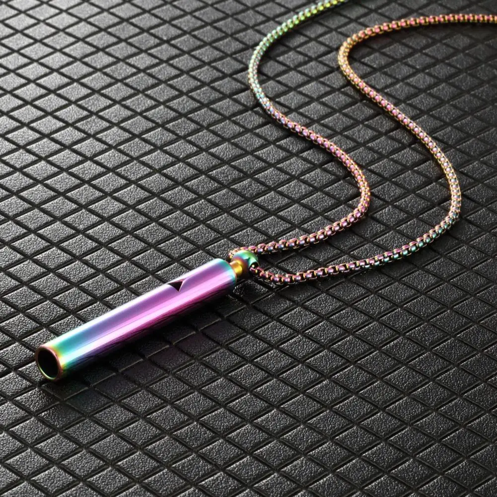 Mindfulness Meditation Necklace Stainless Steel Pendant Stainless Steel Whistle Necklace for Anxiety Reduction Stress for Peace