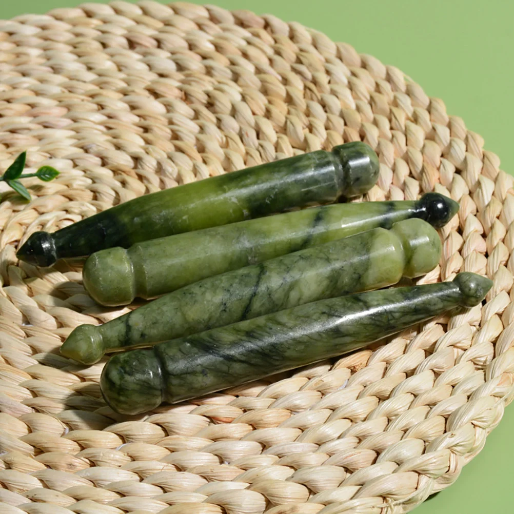 Caneta de acupuntura de jade, ferramentas de massagem, pedra de bastão Gua Sha para acupressão de haste de ponto facial