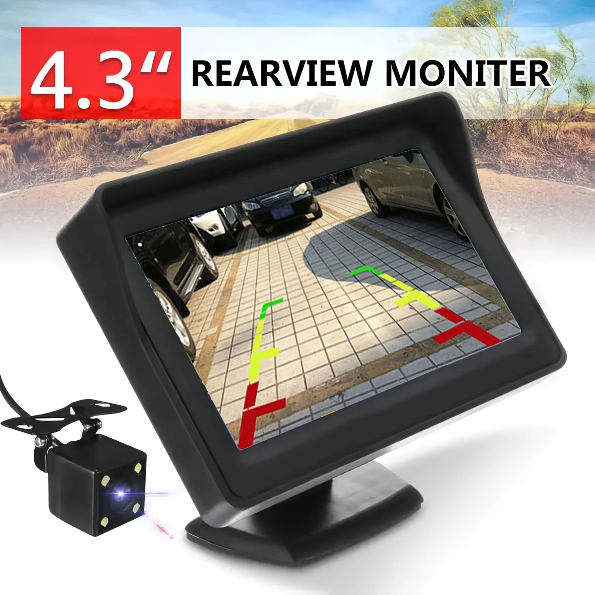 4.3 inch TFT LCD Car HD Monitor Reverse Camera Security Display for Reverse Backup Parking Camera Drive Recorder