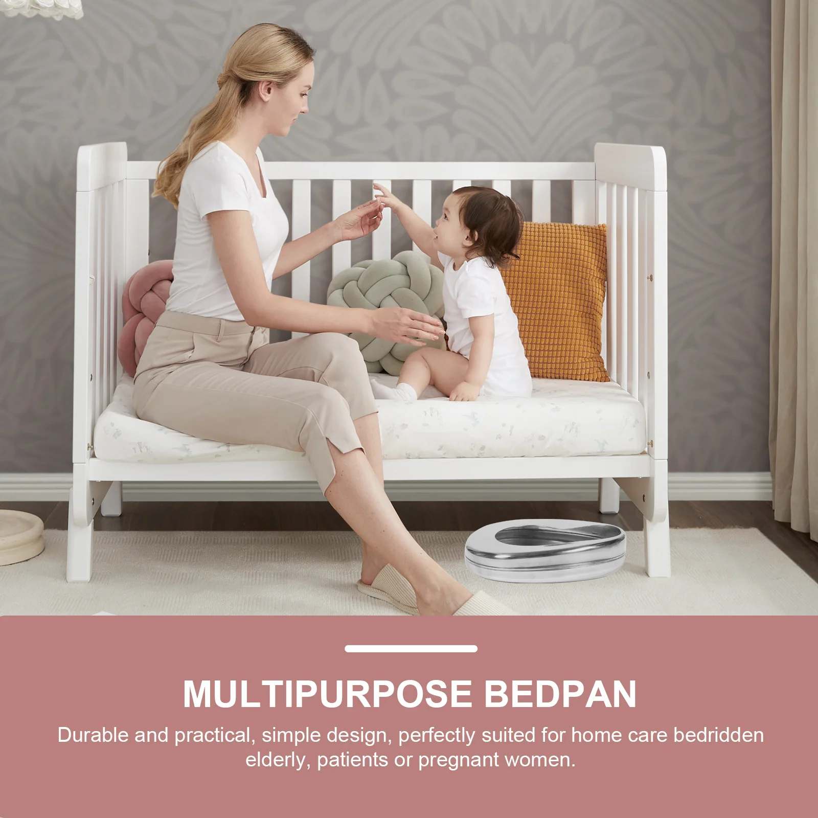 

1Pcs Pan Urinal Durable Metal Bedridden Elderly Pregnant Women Home Healthcare Stainless Steel Nursing Urinals