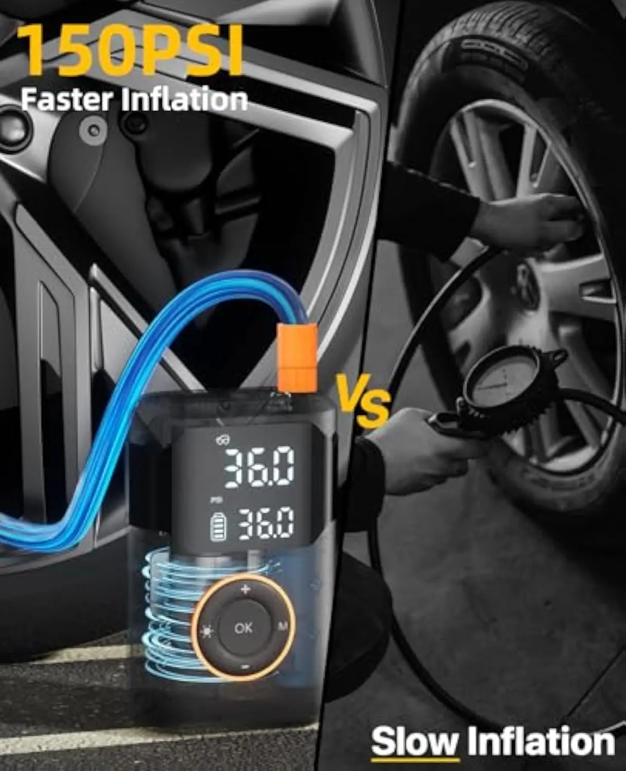 Automatic Rechargeable Electric Mini Digital Wireless Portable Cordless Tyre Inflator Car Air Pump Compressor Tire Inflators