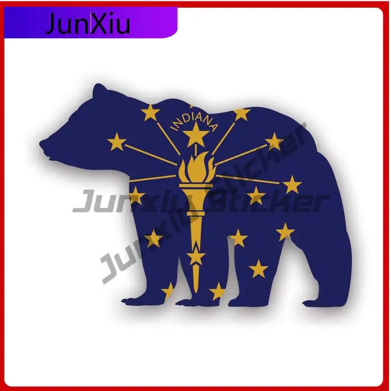 

Indiana Bear Flag Sticker Uv Protected Outdoors Explore Camping Hiking Overlanding Rv In Car Sticker Vinyl Decal Waterproof