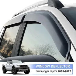 4PCS Window Visor Vent Shades Sun Rain Guard Deflector For Ford Ranger Raptor 2015-2022 Double Cabin Car Accessories