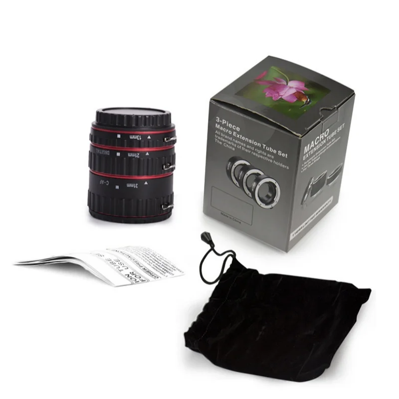 Lens Adapter Auto Focusing Macro Extension Tube Set 3-Piece Focus Rings 13/21/31mm Camera Lens For Canon Accessories