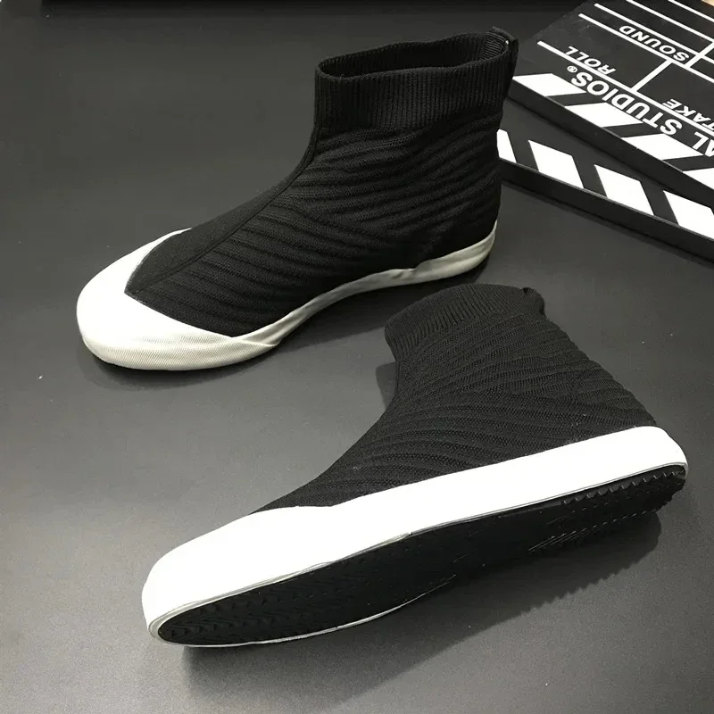 Spring Summer Trend Shoes Men Personality Casual Sneaker Fashion Breathable Mesh Male Sports Shoes Black Slip-On Cool Flat Shoes