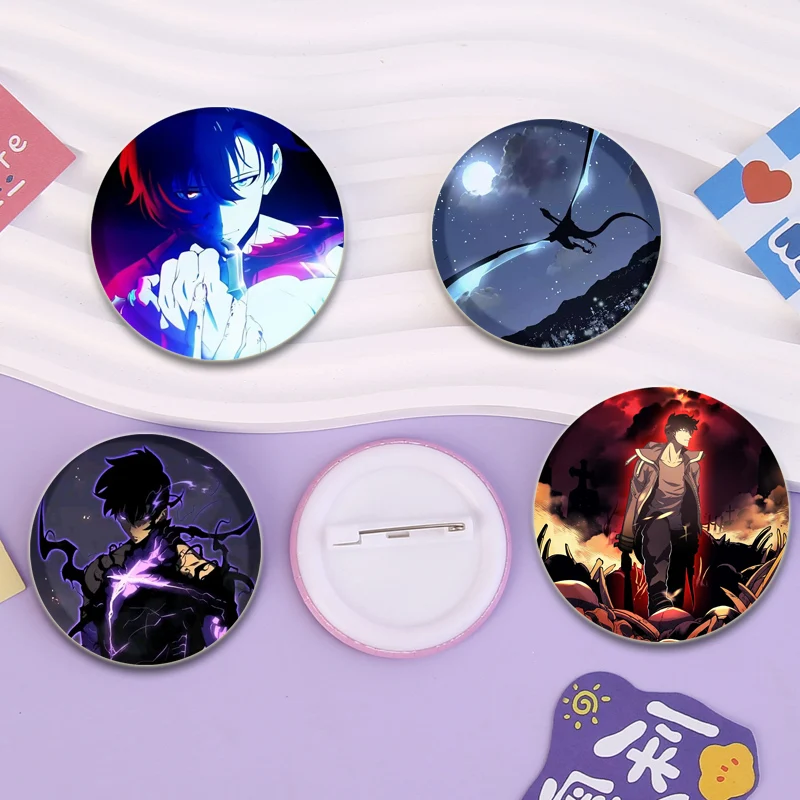 Anime Solo Leveling Button Pins Cheng Xiaoyu Cartoon Badge Round Creative Handmade Brooch for Backpack Jewelry Accessories Gifts