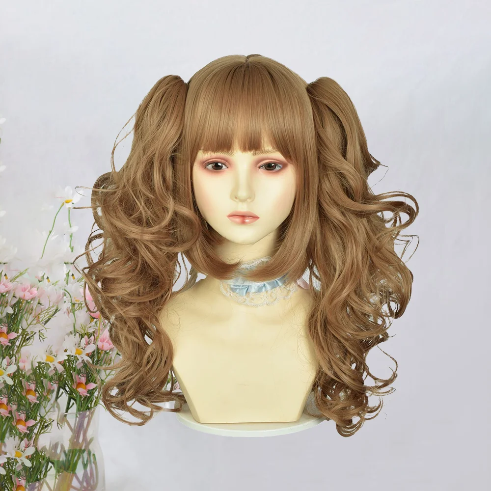 شعر صناعي مجعد روماني عالي الجودة، ذيل حصان قابل للفصل، شعر مستعار لوليتا للحفلات اليومية للنساء، مقاوم للحرارة