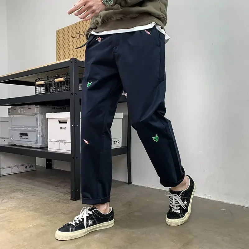 Sweatpants for Men Black Man Sports Pants Cotton Autumn and Winter Plain Trousers Cropped Plus Size Xxxl Comfortable Luxury Gym