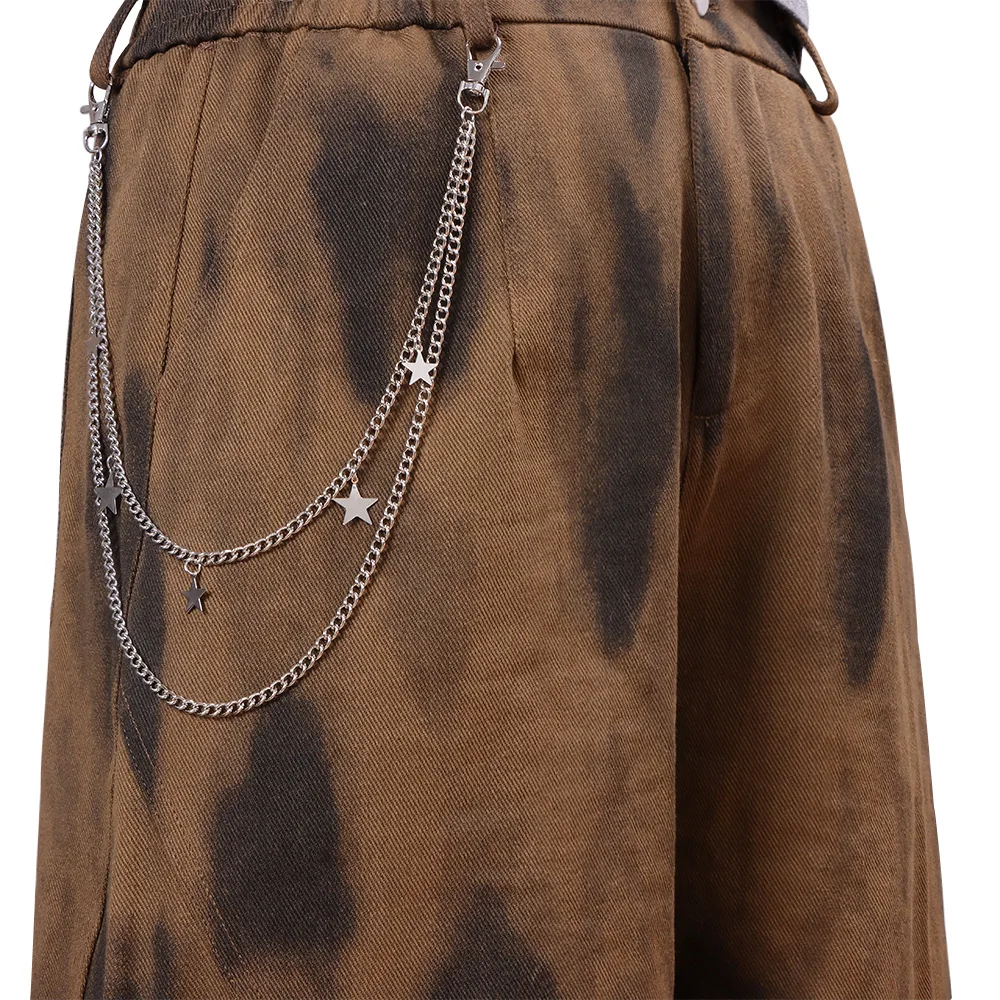 Hip Hop Punk Belt Chain Pentagram Pendant Waist Belts Ins Korea Fashion Personality Multi-layer Metal Chain Menwomen Pants Chain