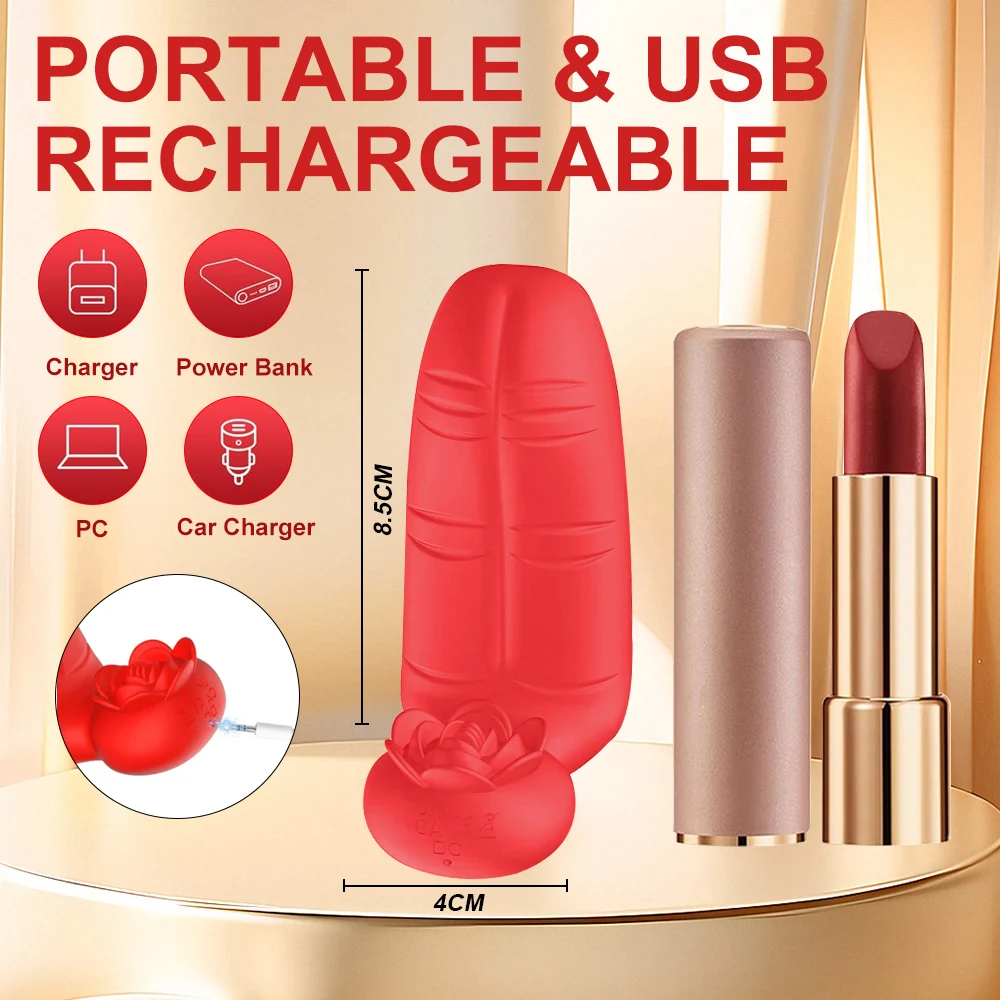 Finger Vibrator Couples Rose Sex Toys 10 Vibration Clitoral G-Spot Nipple Butterfly Vibrators Sexual Pleasure Tools for Women view 4