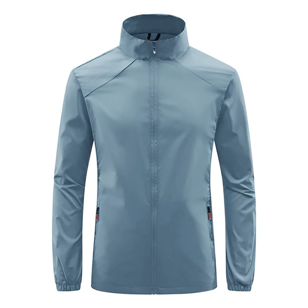 Summer New Men's Sun Protection Skin Coat Lightweight Breathable Ice Silk Stand Collar Sunscreen Jacket Outdoor Camping  Jakcet