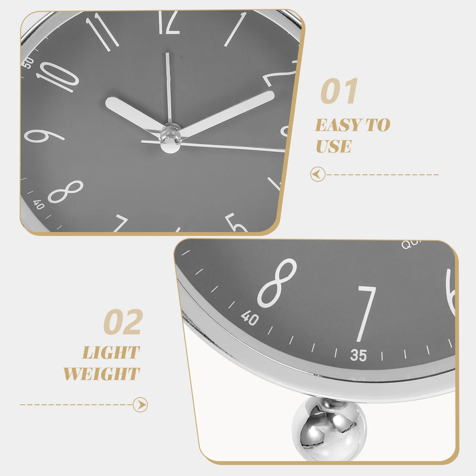 1 قطعة منبه إلكتروني سطح المكتب تصميم بسيط على مدار الساعة بجانب السرير عملية صامتة سهلة الإعداد هدية تزيين الذهب الوردي للأطفال