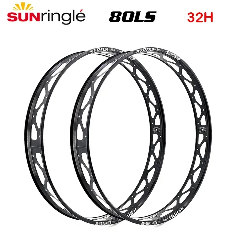 Sunringle 80LS Rims Beach Bike Snow Bike Wheel 26 /27.5 Inch 32H Hoops Width Aluminium Rims rims