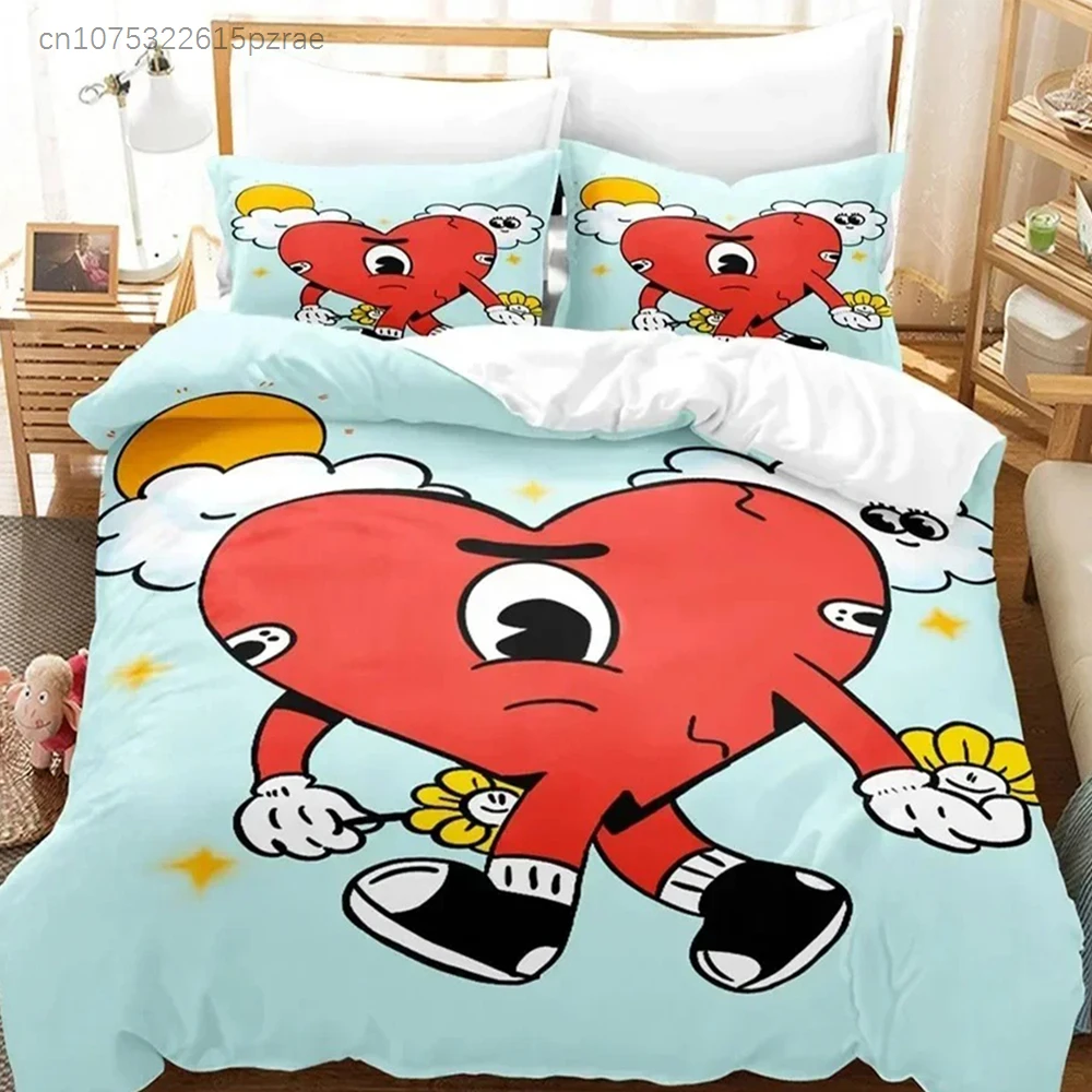 3D Print Bad Bunny Un Verano Sin Ti Duvet Cover Set Fashion Canvas Painting Bedding Set Queen Comforter Cover Sets