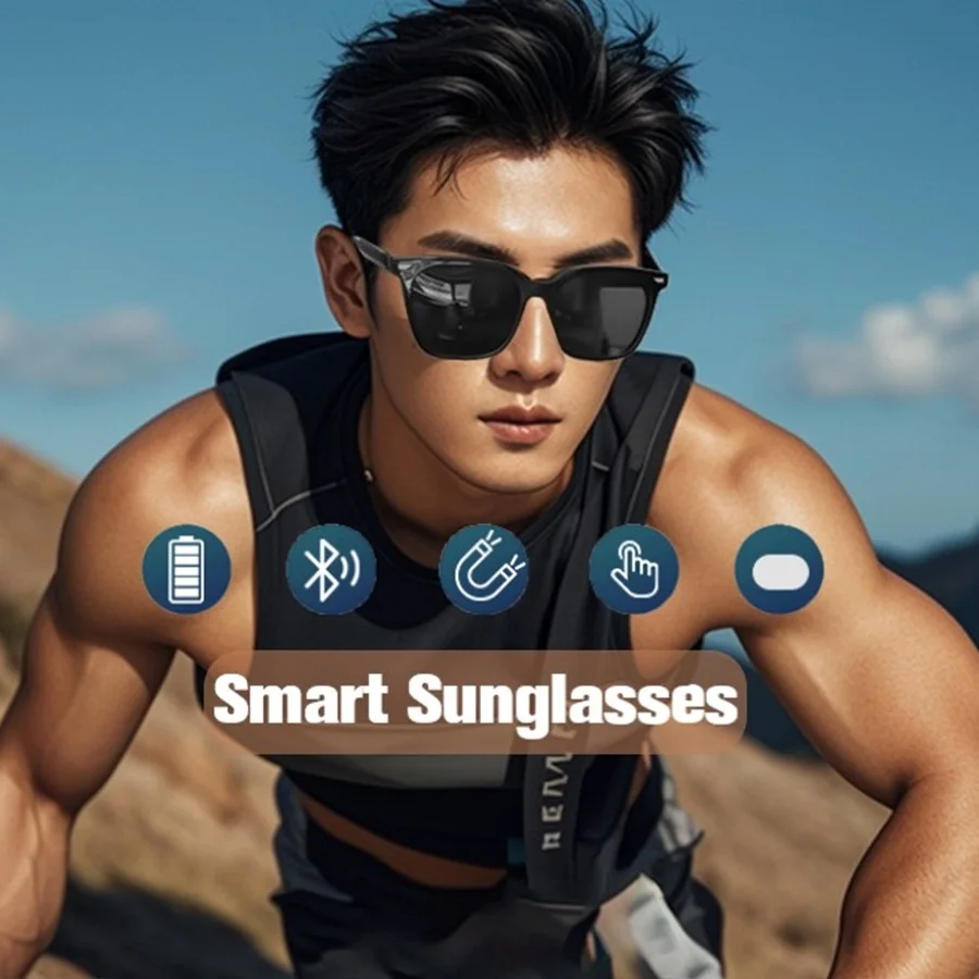 

Smart Sunglasses 2025 Bluetooth Audio Wireless AI Smartglasses for Men Women with Music Player and Sun Protection