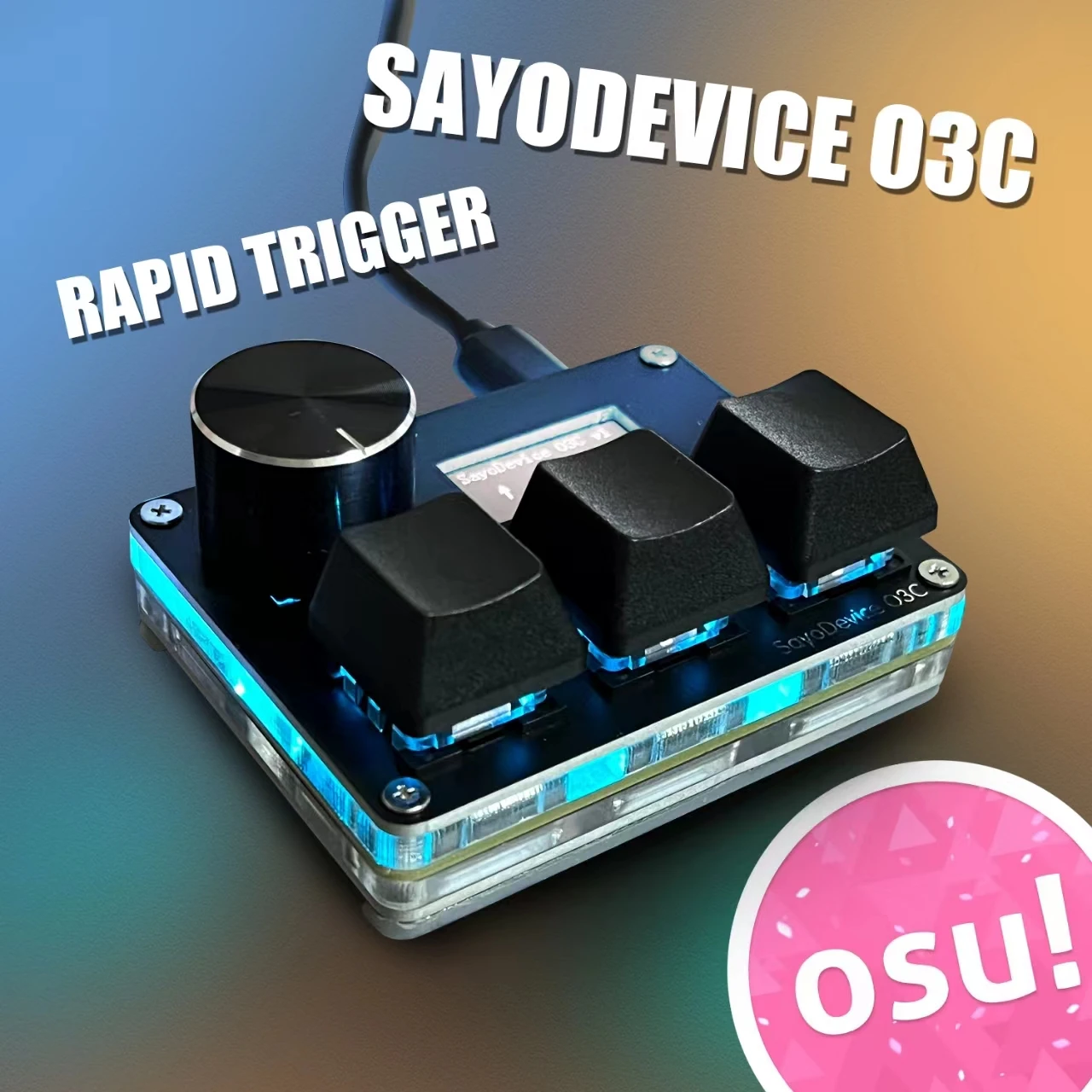 SayoDevice Rapid Trigger Magnetic Switches RGB Music Game Keyboard Volume Knob For O3C DJMAX SDVX Geometry Dash Office Keyboard