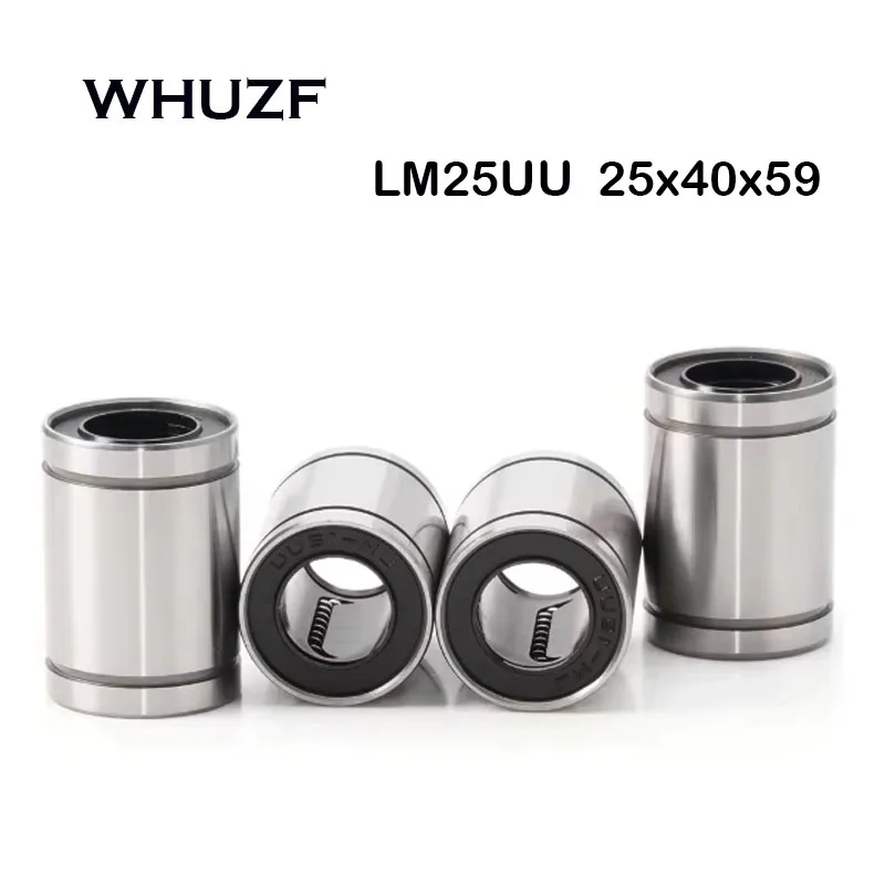 

linear rails WFLYU 2PCS LM25UU 25*40*59 25mm linear ball bearing bush bushing for 25mm linear round shaft cnc parts 3d printers