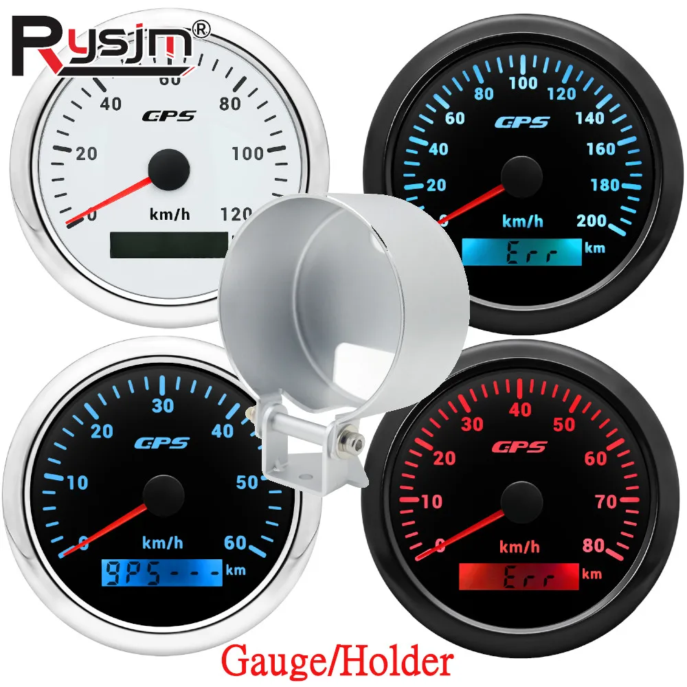 

85 мм GPS спидометр одометр 0-120MPH 160MPH 120KMH 200kmh с 7 цветами подсветки для автомобиля, лодки, мотоцикла, грузовика 12 В/24 В