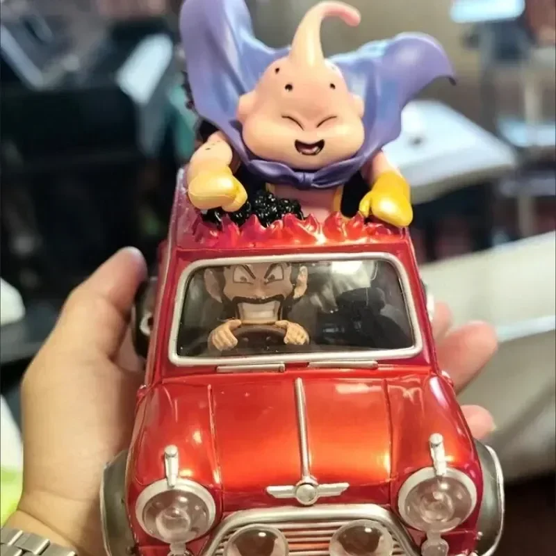 Figuras de Dragon Ball Z, Buu Majin, Satan, Anime, Fat Buu, Mr. Satan, con coche, juguetes, regalos, novedad, 15cm