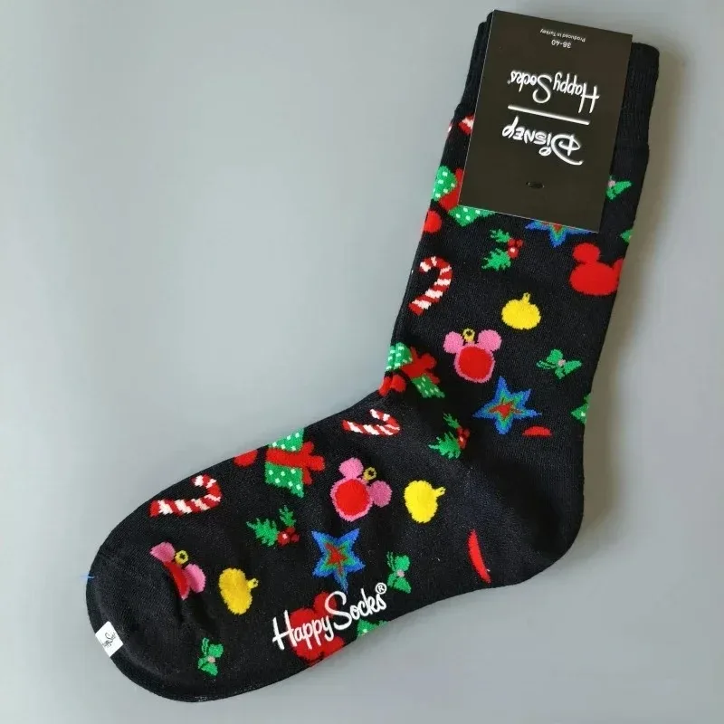 New Disney Mickey Happy Socks for Women Mans Socks Autumn Winter Warmth Christmas Stockings Gifts Donald Duck Fashions Socks