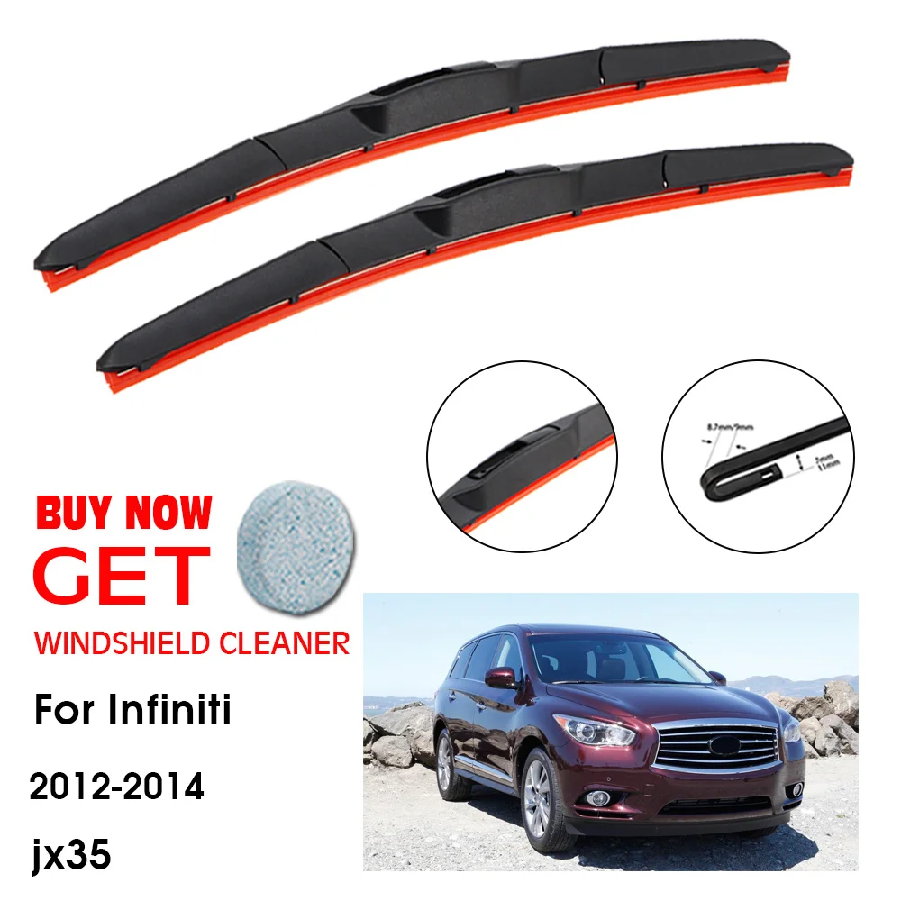 

Car Wiper For Infiniti jx35 26"+17" 2012-2014 Front Window Washer Windscreen Windshield Silica Gel Wiper Blades Accessorie