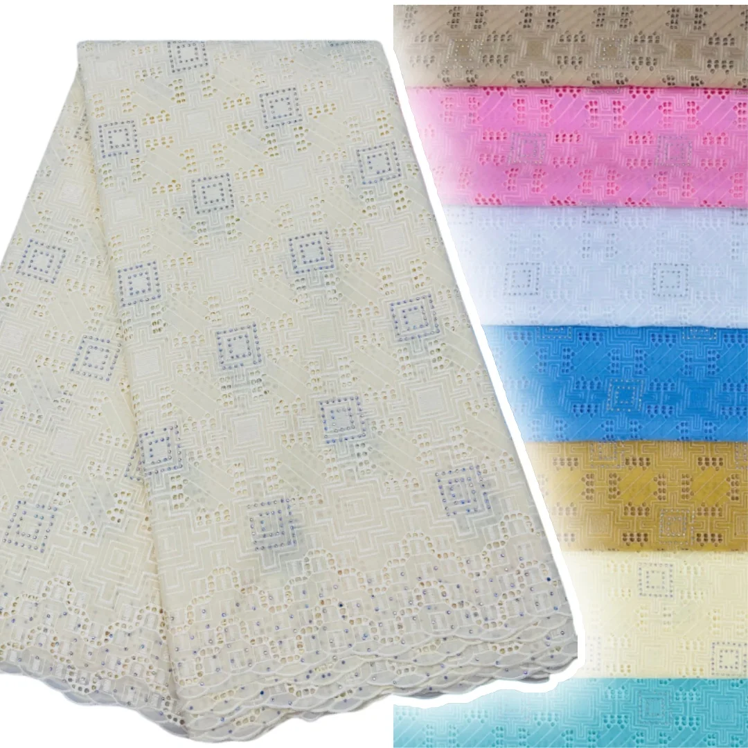 

Швейцарская кружевная ткань, высокое качество, вышитый хлопок, африканская нигерийская хлопковая кружевная ткань, 2025 Rlegabt, платье для шитья, AH973