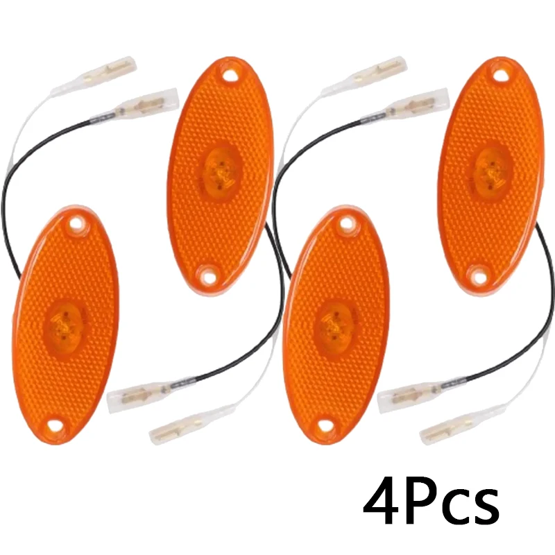 2/4Pcs RV 12V Amber Oval Led Side Marker Lamp Light Caravan Motorhome For Jokon Smlr 2012 Durable LED Side Marker Light Parts