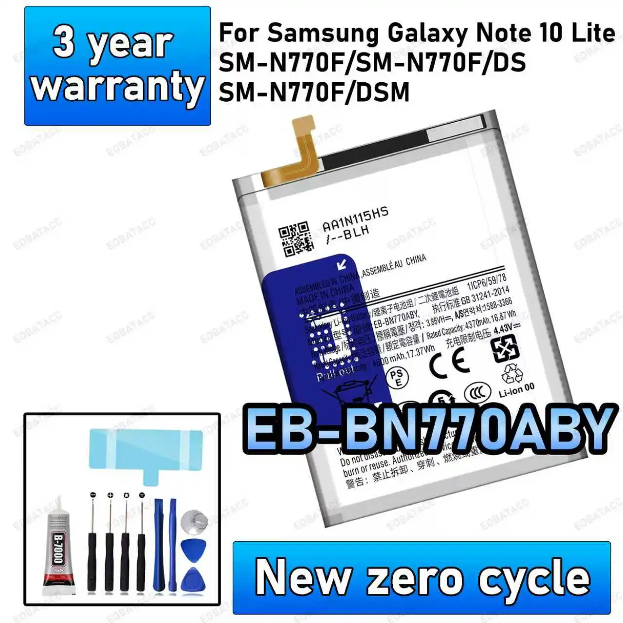 

100% новый высококачественный аккумулятор EB-BN770ABY для Samsung Galaxy Note 10 Lite, сменный аккумулятор + бесплатные инструменты