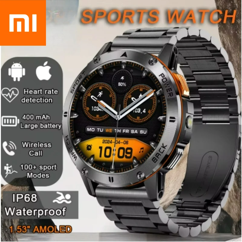 Xiaomi 2026 الرياضة في الهواء الطلق المقتفي ساعة ذكية الرجال البوصلة بلوتوث دعوة مقاوم للماء Smartwatch LED مصباح يدوي ساعات اللياقة البدنية