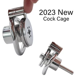 2025 New Hardcore Inverted Male Chastity Cage & Cage Cock Lock Steel Cylinder Penis Rings Negative Adults Sextoys For Men Gay 18