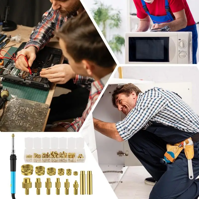 열 삽입 도구 스레드 삽입 가정용 인쇄 작업용 용접 부품이 있는 내열성 히터 어댑터 인쇄